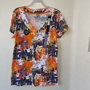 BNWT Nicole Miller 100% cotton knit fabric top # Size L